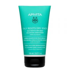 APIVITA HAIR ΚΡΕΜΑ ΕΞΙΣΟΡΡΟΠΗΣΗΣ ΓΙΑ ΛΙΠΑΡΕΣ ΡΙΖΕΣ + ΞΗΡΕΣ ΑΚΡΕΣ ΜΕ ΤΣΟΥΚΝΙΔΑ + ΠΡΟΠΟΛΗ 150ML