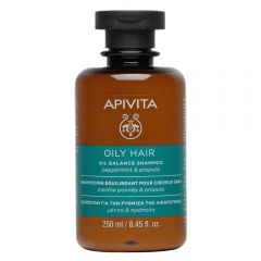 APIVITA HAIR ΣΑΜΠΟΥΑΝ ΓΙΑ ΡΥΘΜΙΣΗ ΤΗΣ ΛΙΠΑΡΟΤΗΤΑΣ ΜΕΝΤΑ + ΠΡΟΠΟΛΗ 250ML