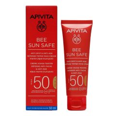 APIVITA BEE SUN SAFE ΚΡΕΜΑ ΠΡΟΣΩΠΟΥ ΚΑΤΑ ΤΩΝ ΠΑΝΑΔΩΝ + ΤΩΝ ΡΥΤΙΔΩΝ ΜΕ ΧΡΩΜΑ SPF50 50ML