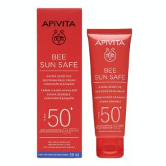 APIVITA BEE SUN SAFE ΚΑΤΑΠΡΑΫΝΤΙΚΗ ΚΡΕΜΑ ΠΡΟΣΩΠΟΥ ΓΙΑ ΕΥΑΙΣΘΗΤΕΣ ΕΠΙΔΕΡΜΙΔΕΣ SPF50 50ML
